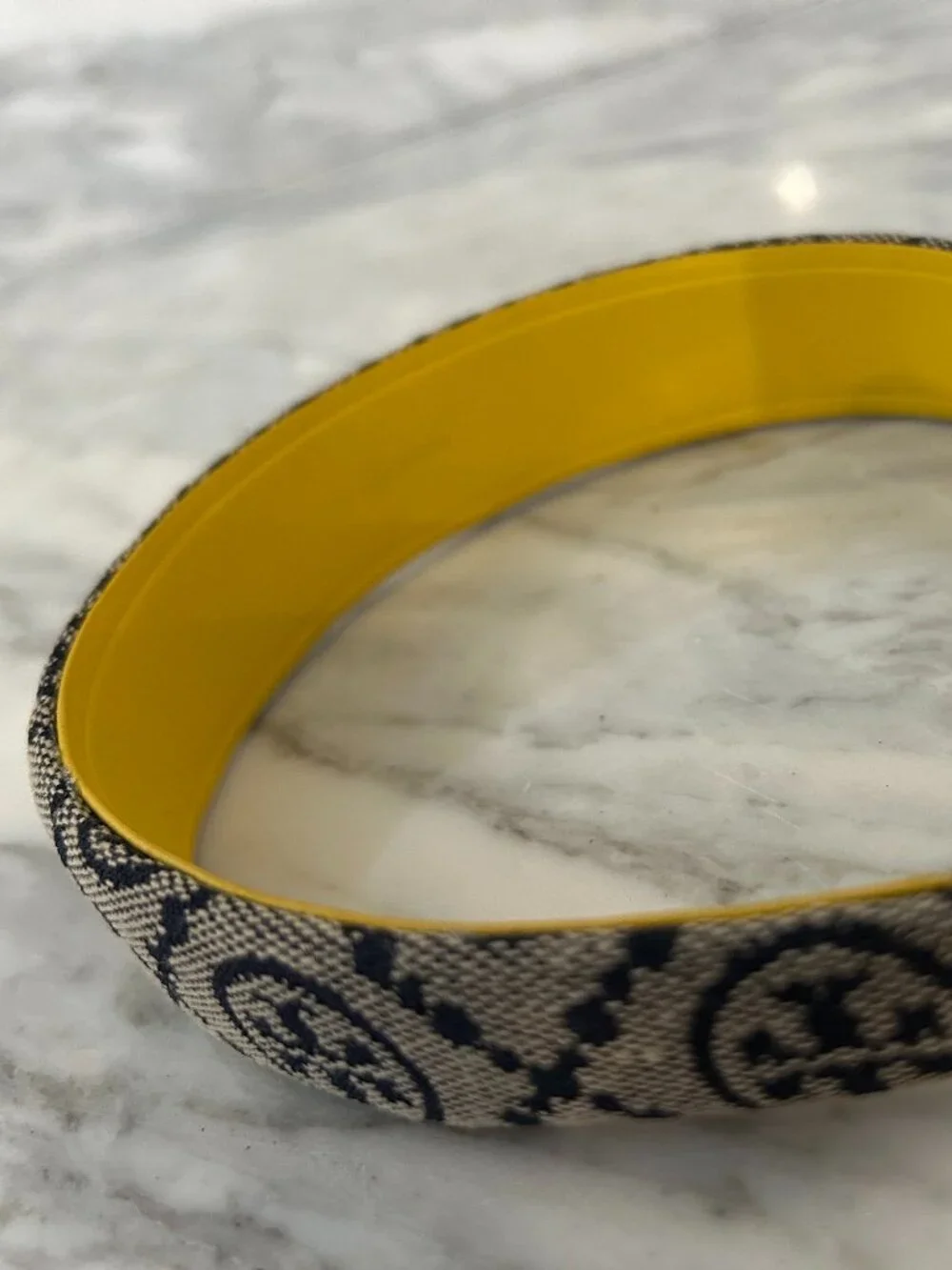 Tory Burch Logo Headband Designer Hair Accessory Blue/w/yellow